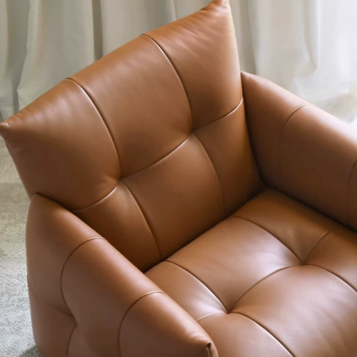 Leather single armchair, living room furniture - Living room chair - QONKA HOME
