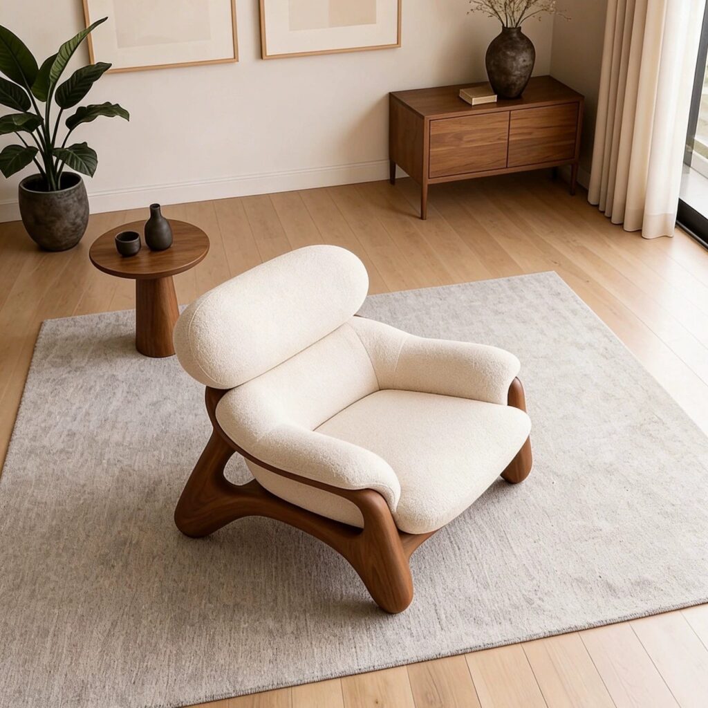 Uniquely designed single-seater lounge chair - Living room furniture - QONKA HOME