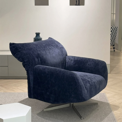 360 Swivel Chenille Fabric Accent Lounge Chair - Living room furniture - QONKA HOME