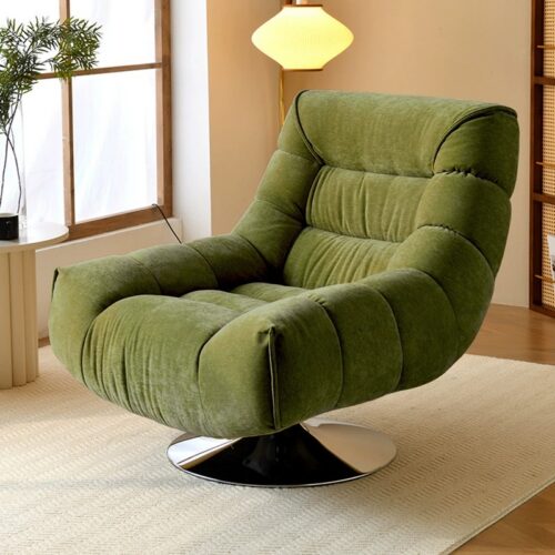 Plush Chenille 360 Swivel Lounge Chair - Living room furniture - QONKA HOME