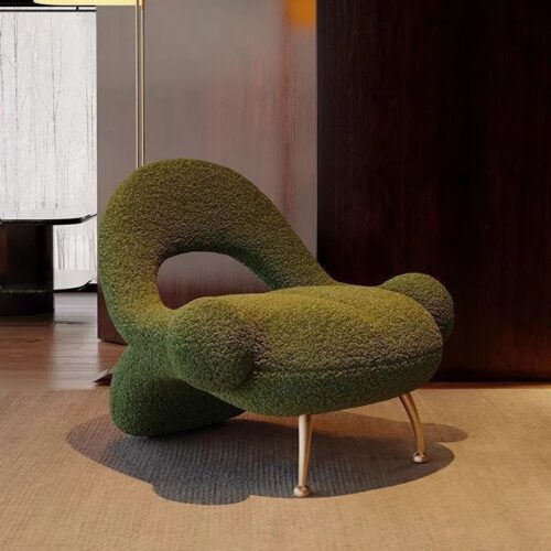Artistic Boucle Fabric Designer Accent Chair - Living room furniture - QONKA HOME