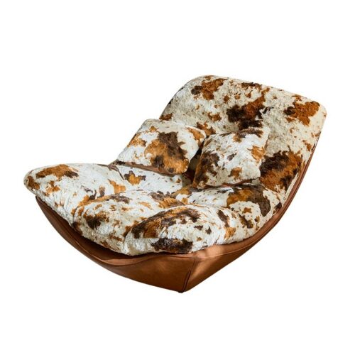 Cow Print Rocking Leisure Sofa Chair - Living room furniture - QONKA HOME