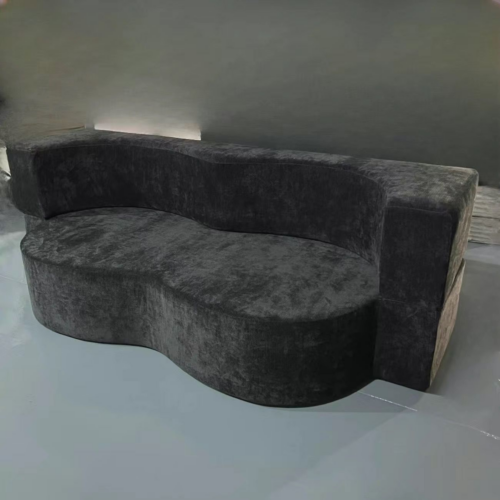 Compressible Curved Woven Fabric Sofa - Living room furniture - QONKA HOME