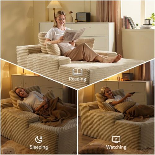 Multifunctional Compressed Chaise Sofa - Living room furniture - QONKA HOME