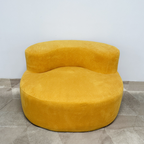 Round Compressed Accent Chair Customizable - Living room furniture - QONKA HOME