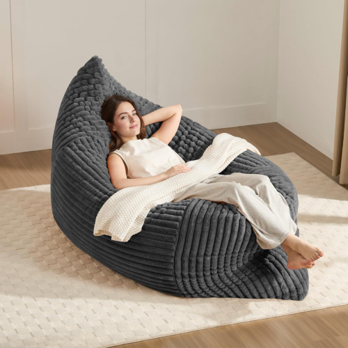 Vacuum Compressed Plush Bean Bag Sofa With Washable Cover - Living room furniture - QONKA HOME