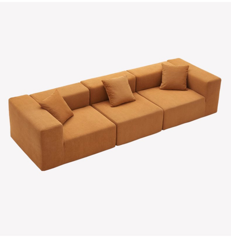 Straight-line modular sofa with square cushions - Living room furniture - QONKA HOME