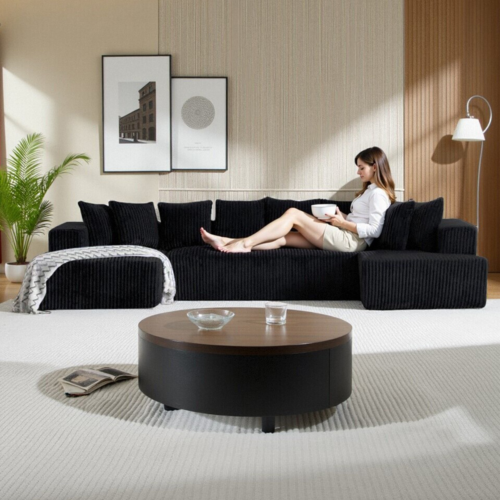 Assembly-free fold-out sofa, U-shaped sofa - Living room furniture - QONKA HOME