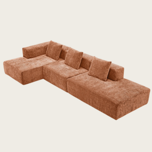 Fabric sofa with a ‘tofu block’ all-sponge compressed design - Living room furniture - QONKA HOME