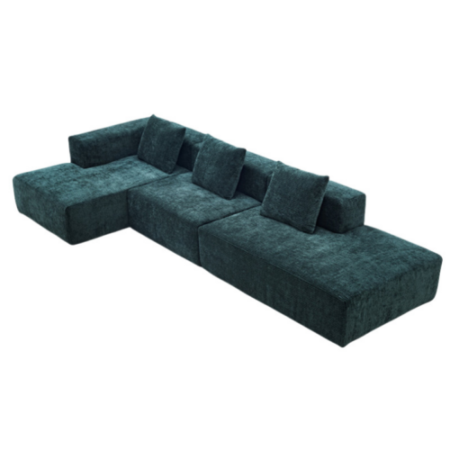 Fabric sofa with a ‘tofu block’ all-sponge compressed design - Living room furniture - QONKA HOME