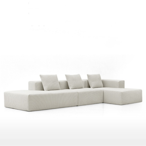 Fabric sofa with a ‘tofu block’ all-sponge compressed design - Living room furniture - QONKA HOME