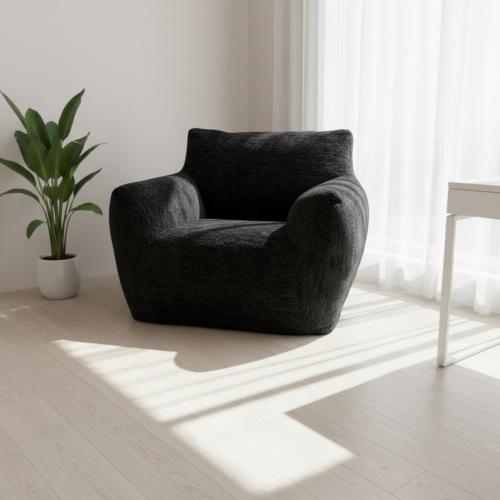 Vacuum Compressed Plush Single Sofa - Living room furniture - QONKA HOME