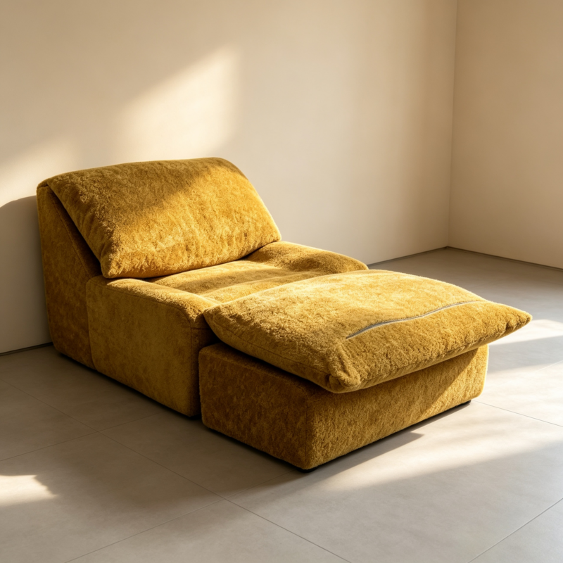 Fabric recliner sofa with footstool - Living room furniture - QONKA HOME