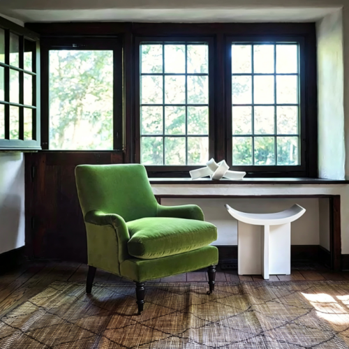 High-back meeting chair with castors, leisure armchair - Living room furniture - QONKA HOME