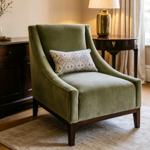 Modern Sloped Arm Single Sofa Chair - Living room furniture - QONKA HOME