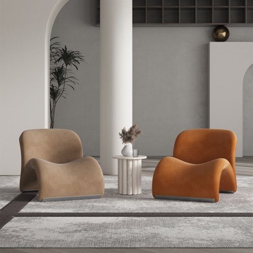 Sculptural Curved Lounge Chair - Living room furniture - QONKA HOME