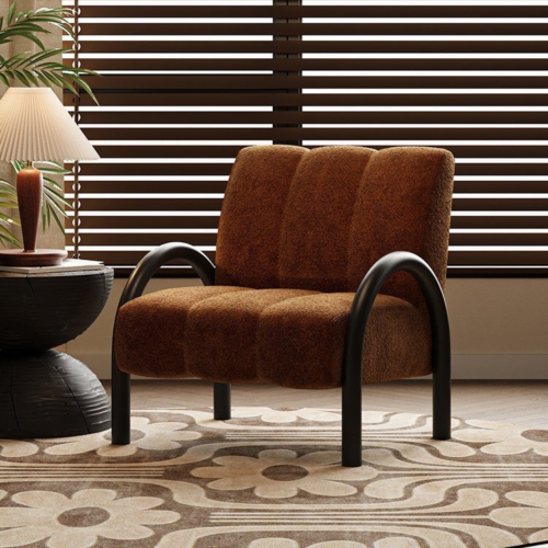 Modern Minimalist Chenille Armchair, Living Room Furniture - Living room furniture - QONKA HOME
