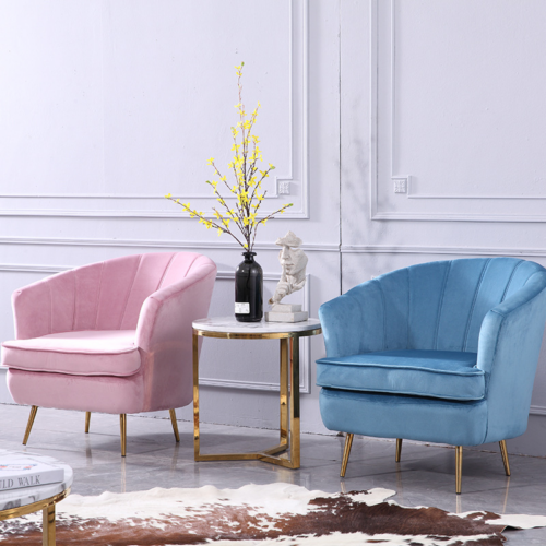 Fabric Sofa Set 1‑2‑3 Seater Gold Metal Leg - Living room furniture - QONKA HOME