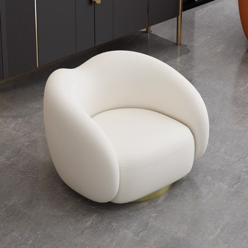 Curved Arm Accent Chair - Living room furniture - QONKA HOME
