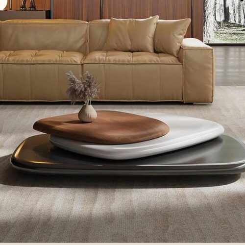 Modern Rotating & Folding Wooden Coffee Table - Coffee table - QONKA HOME