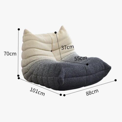 Gradient Cat Ear Togo Floor Sofa, Modern Padded Bean Bag Leisure Lounge Chair, No Legs Armless Accent Seat for Living Room...