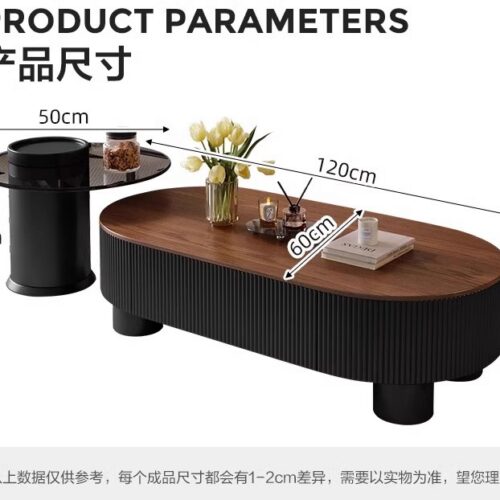 Curved Frame Wooden Nesting Coffee Table Set With Storage Drawer - Coffee table - QONKA HOME