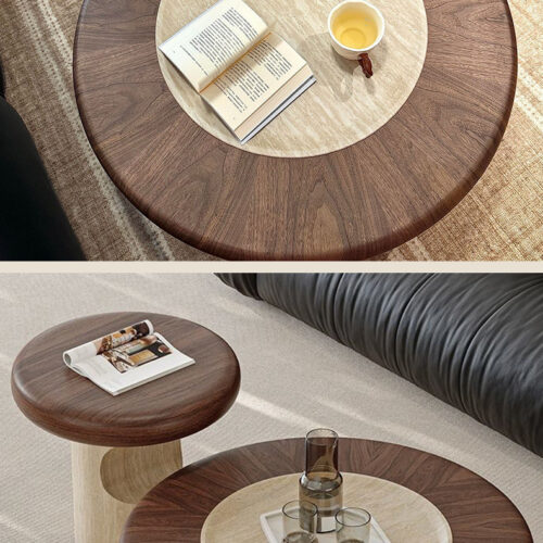 Cream Style Round Mushroom Coffee Table - Coffee table - QONKA HOME