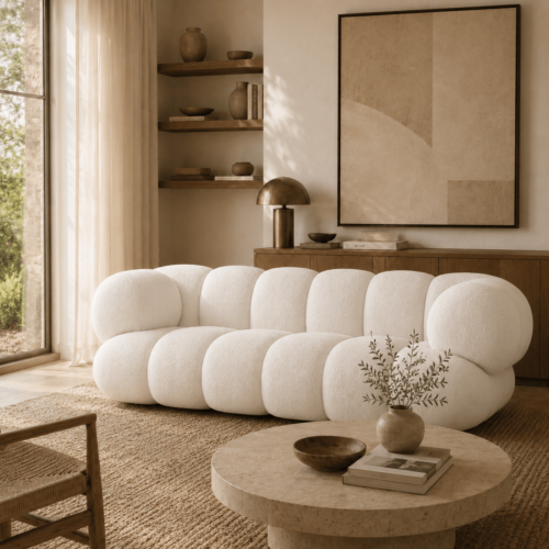 Teddy Boucle Bubble Modular Sofa Luxury Cloud‑Shape Couch For Wabi‑Sabi Living Room - Sofa - QONKA HOME