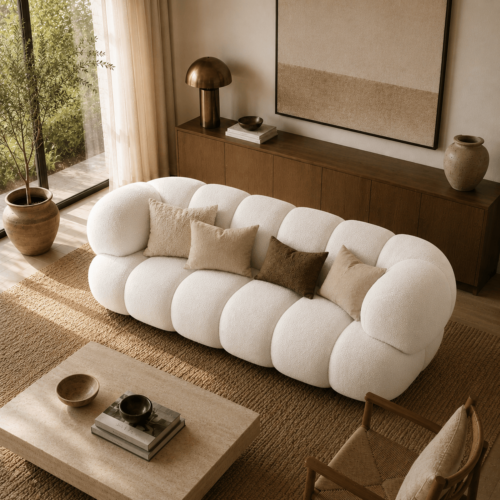Teddy Boucle Bubble Modular Sofa Luxury Cloud‑Shape Couch For Wabi‑Sabi Living Room - Sofa - QONKA HOME