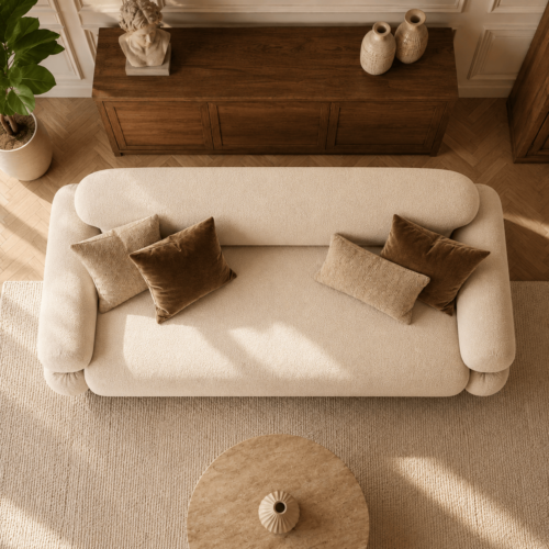 3-Seater Sofa Rounded Silhouette - Sofa - QONKA HOME