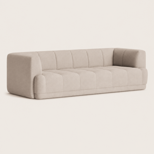Modern Bouclé Fabric 3‑Seater Sofa - Sofa - QONKA HOME