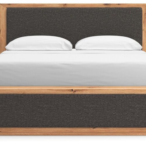California King Upholstered Panel Bed - Bed - QONKA HOME
