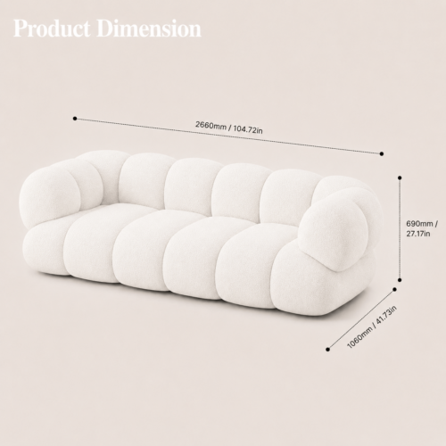 Teddy Boucle Bubble Modular Sofa Luxury Cloud‑Shape Couch For Wabi‑Sabi Living Room - Sofa - QONKA HOME