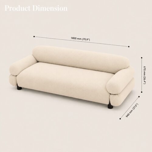 3-Seater Sofa Rounded Silhouette - Sofa - QONKA HOME