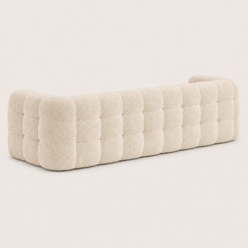 cream style tufted boucle fabric marshmallow sofa - Sofa - QONKA HOME