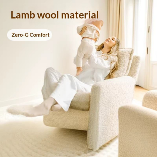 Zero Gravity Recliner Chair Teddy Fabric Single Sofa - Leisure chairs - QONKA HOME