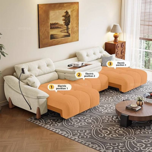 Beige Chenille Cloud Modular Sectional Sofa - Sofa - QONKA HOME