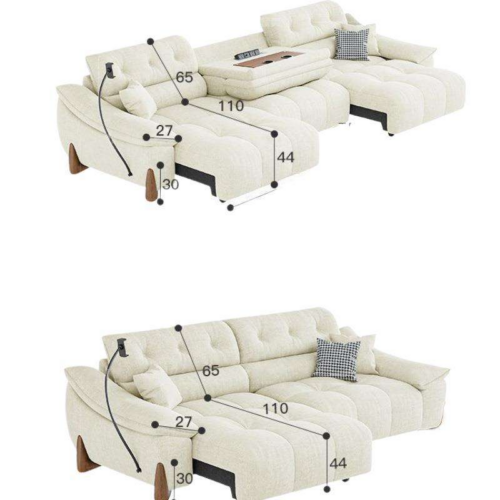 Beige Chenille Cloud Modular Sectional Sofa - Sofa - QONKA HOME