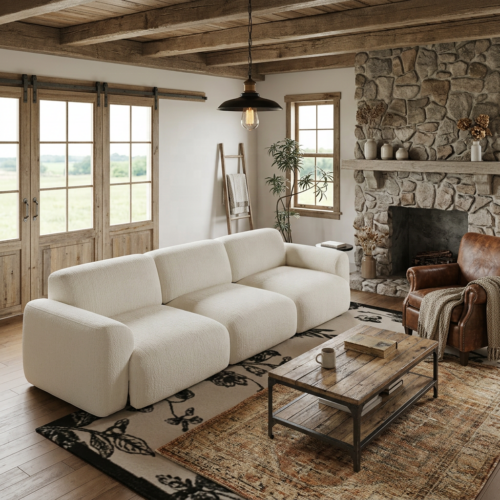 Cream Electric Sectional Sofa With Power Recliner - Sofa - QONKA HOME