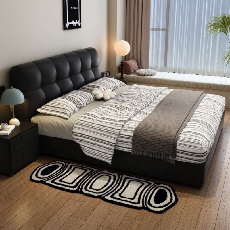 Tufted Leather Storage Bed - Bed - QONKA HOME