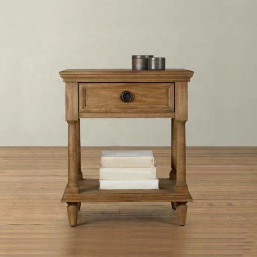 Vintage Washed Oak Solid Wood Bed - Bed - QONKA HOME