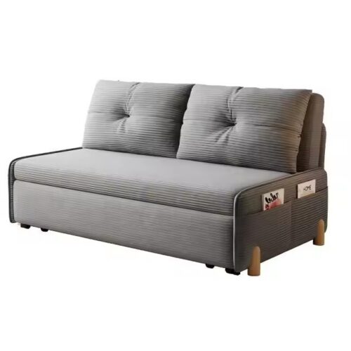 Corduroy Tufted 2 Seater Pull-Out Sofa Bed - Sofa bed - QONKA HOME