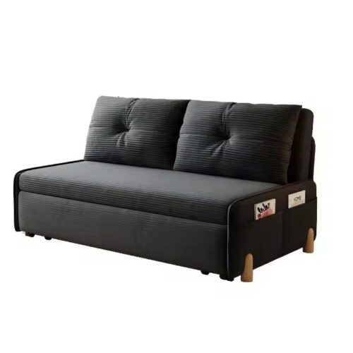 Corduroy Tufted 2 Seater Pull-Out Sofa Bed - Sofa bed - QONKA HOME