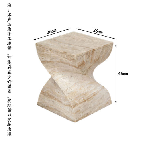 Creative Travertine‑Look Sofa Side Table Coffee Table& Nightstand - Coffee table - QONKA HOME