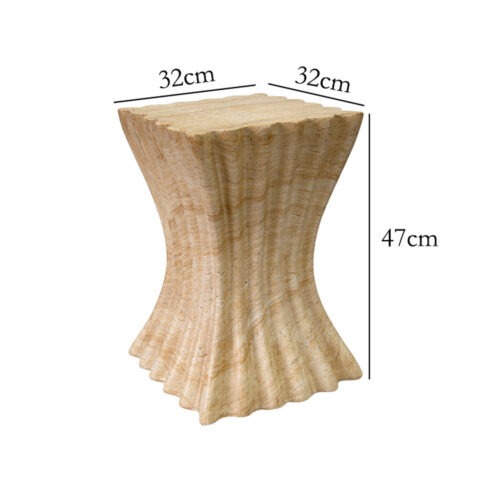 Creative Travertine‑Look Sofa Side Table Coffee Table& Nightstand - Coffee table - QONKA HOME