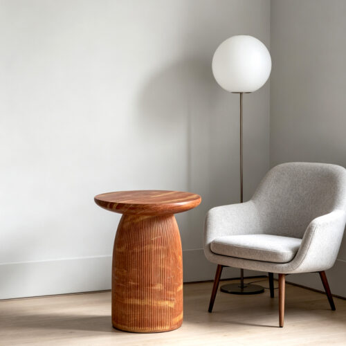 Faux Travertine Sofa Side Table - Coffee table - QONKA HOME