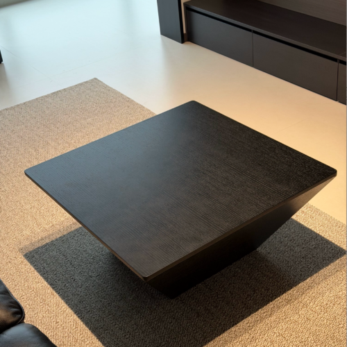Minimalist Square Wooden Coffee Table Inverted Pyramid Center Table with Hidden Drawers &TV cabinet - Coffee table - ...
