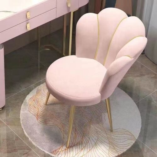 Petal-Shaped Velvet Dining Chair - Metal dining chair - QONKA HOME