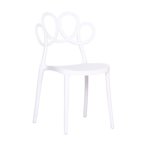 Creative Hollow Flower Back Plastic Dining Chair Stackable Modern Side Chair Multi‑Color Optional for Home Cafe - Plasti...