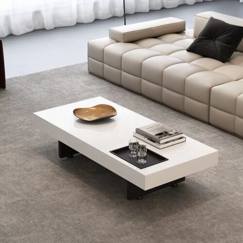 Italian Minimalist Sintered Stone Coffee Table, Rectangle & Square - Coffee table - QONKA HOME